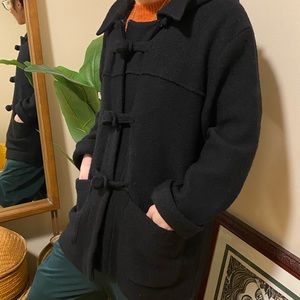 Marisa Christina Black Knot Button Kimono Style Coat Size S